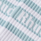 Rhude Men's Striped Logo Sock in White/Blue