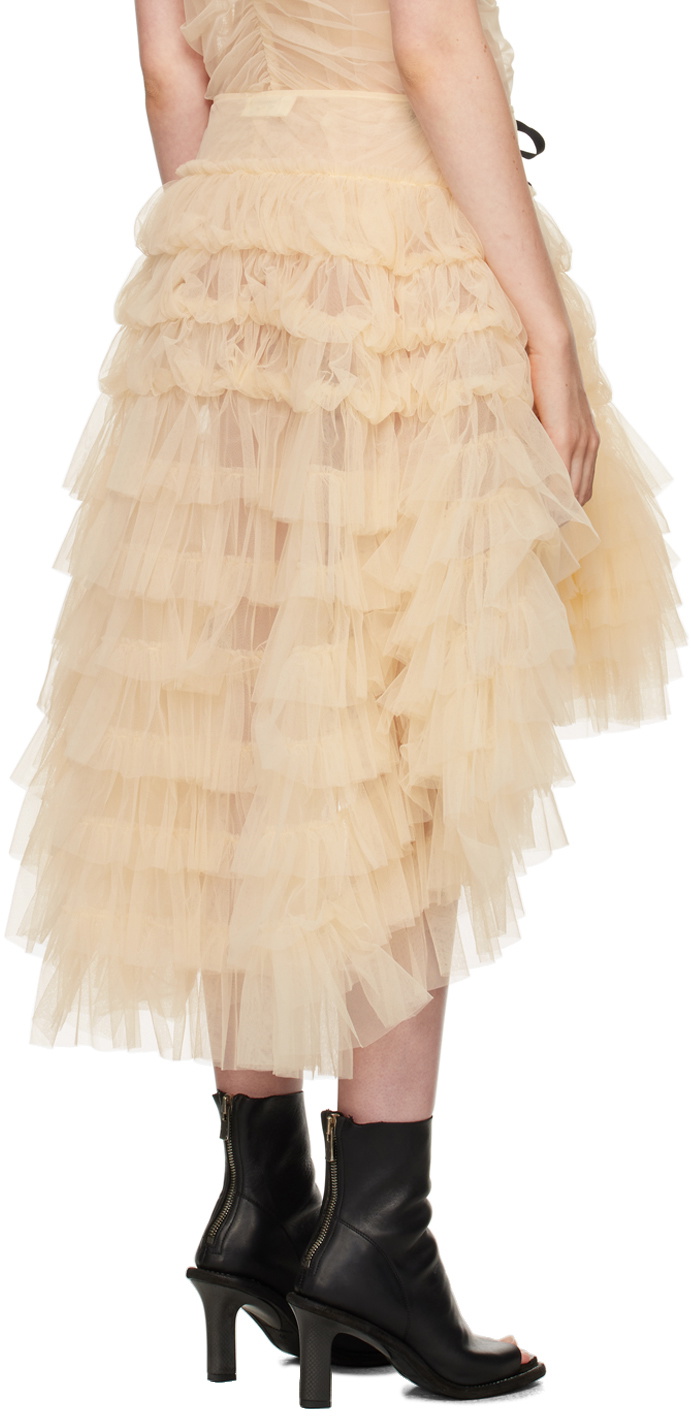 Renaissance Renaissance Beige Waterfall Midi Skirt Renaissance Renaissance
