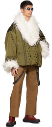 A. A. Spectrum Green Sherpa Down Jacket