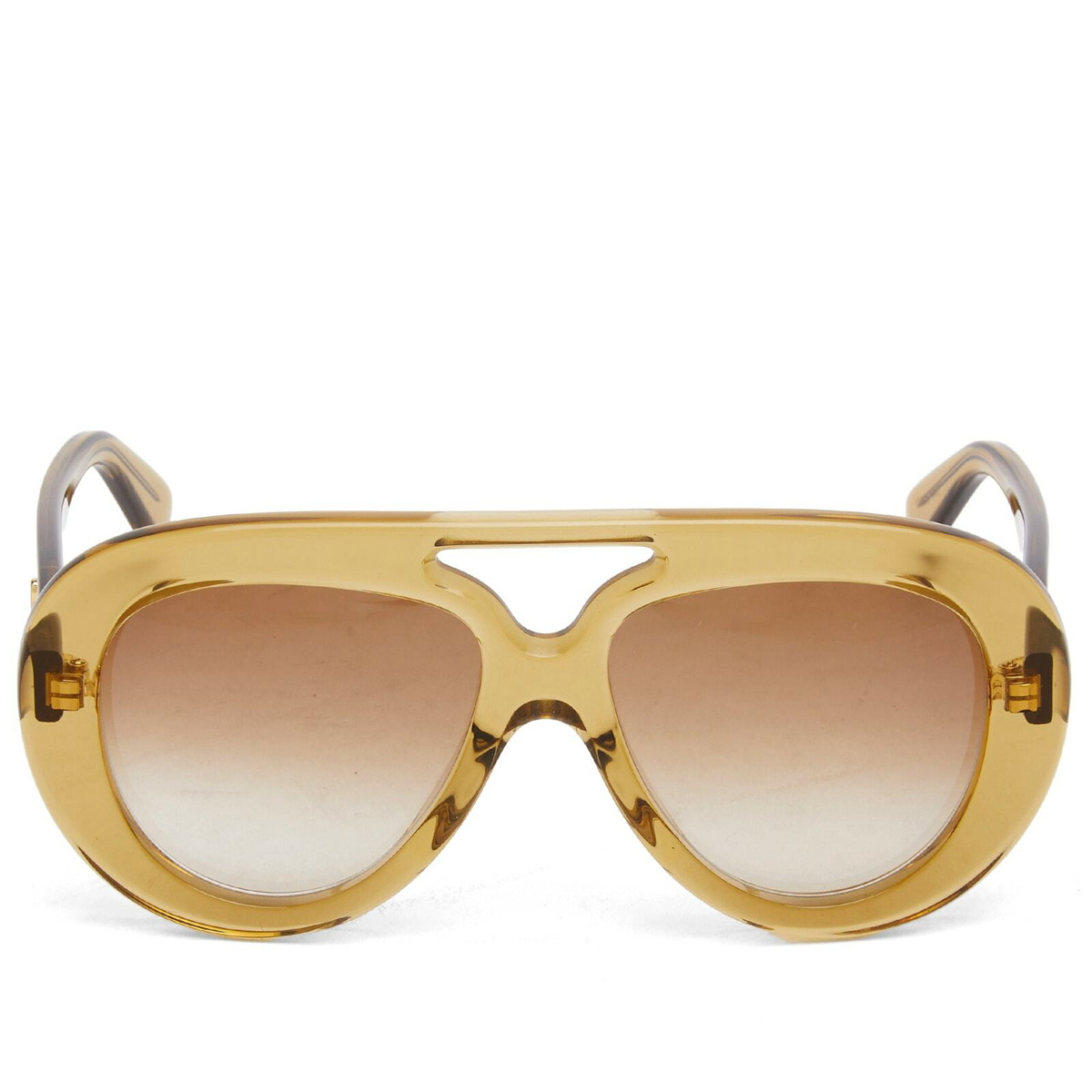Loewe Eyewear Loewe Acetate Curvy Sunglasses in Shiny Dark 