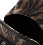 TOM FORD - Buckley Leather-Trimmed Zebra-Print Suede Backpack - Black