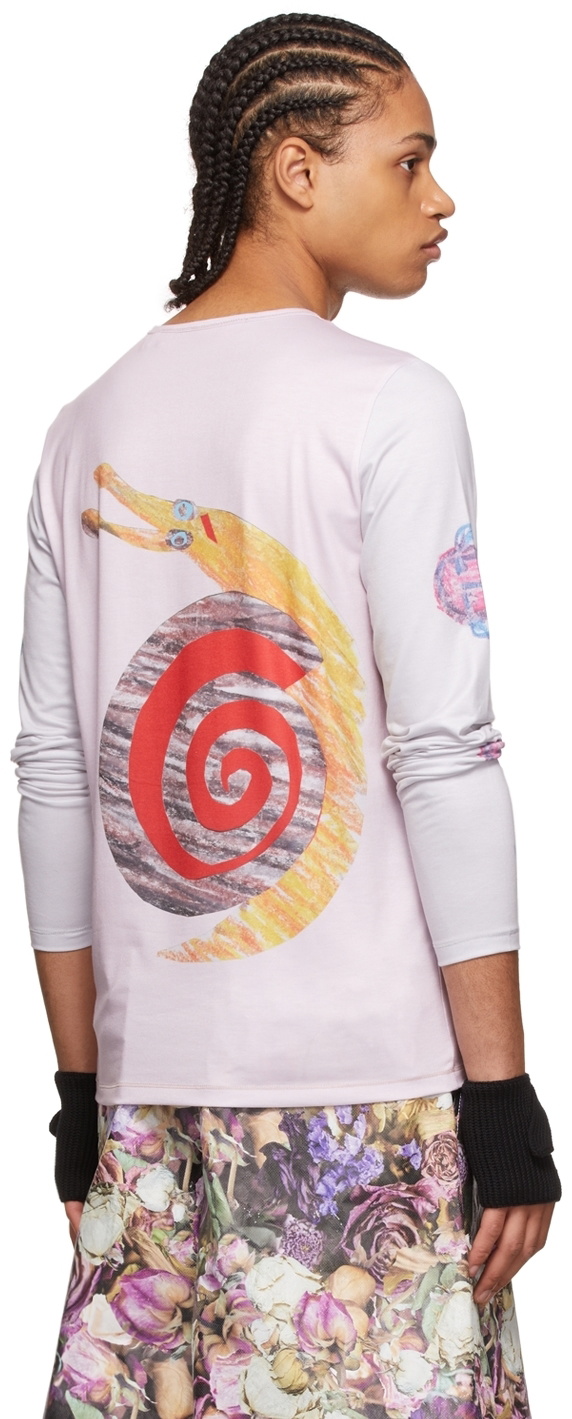 トップス Chopova Lowena Pink Caterpillar Face T Chopova Lowena Pink Caterpillar Face T-Shirt Chopova Lowena