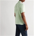 Altea - Camp-Collar Embroidered Linen Shirt - Green