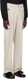 MSGM Beige Patch Denim Cargo Pants