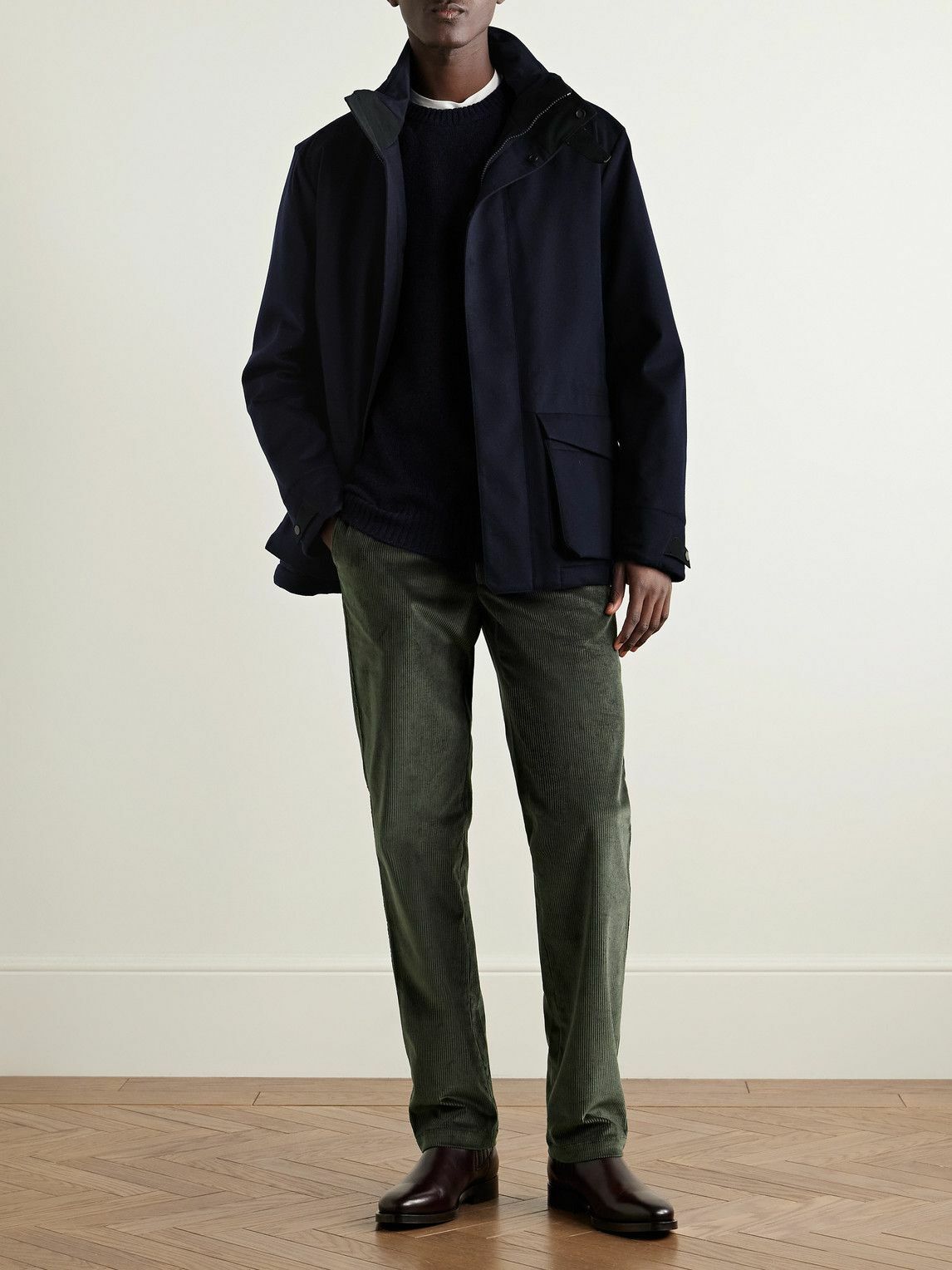 SEASE - Mindset Slim-Fit Cotton-Blend Corduroy Drawstring Trousers - Green