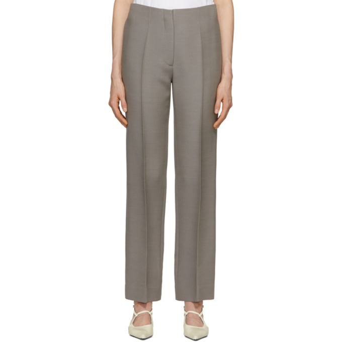The Row Grey Wool and Silk Max Trousers The Row