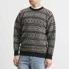 Jamieson's of Shetland Men's Jamiesons of Shetland Fair Isle Crew Knit in New Pattern Black/Pink
