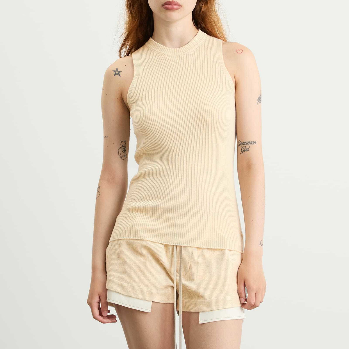 Rick Owens Women's Knitted Tank Vest Top in Natural