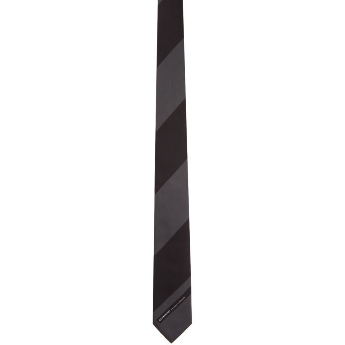 Photo: Givenchy Grey and Black Stripe Blade Tie