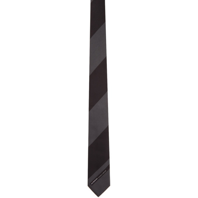 Photo: Givenchy Grey and Black Stripe Blade Tie