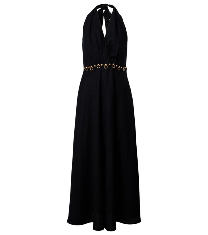 Photo: ViX Paula Hermanny Hailey halterneck linen-blend midi dress