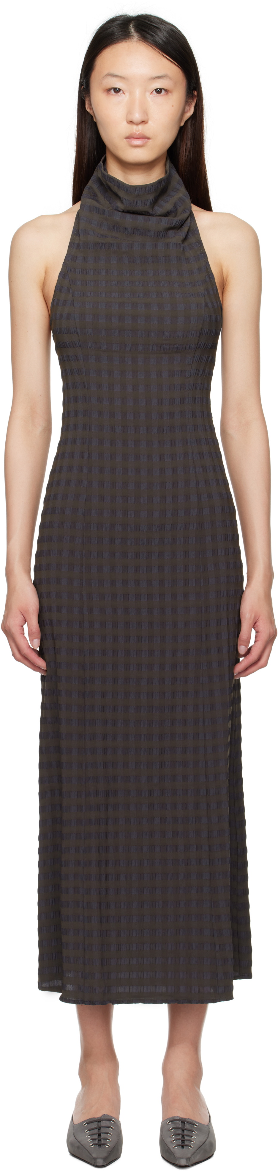 Paloma Wool Brown & Blue Olin Maxi Dress