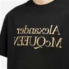 Alexander McQueen Men's Reflected Foil Logo T-Shirt in Black/Gold