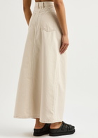Free People Come As You Are Denim Maxi Skirt Cream