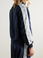 CHERRY LA - Embellished Striped Tech-Jersey Track Jacket - Blue