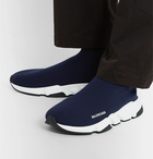 Balenciaga - Speed Sock Stretch-Knit Slip-On Sneakers - Blue