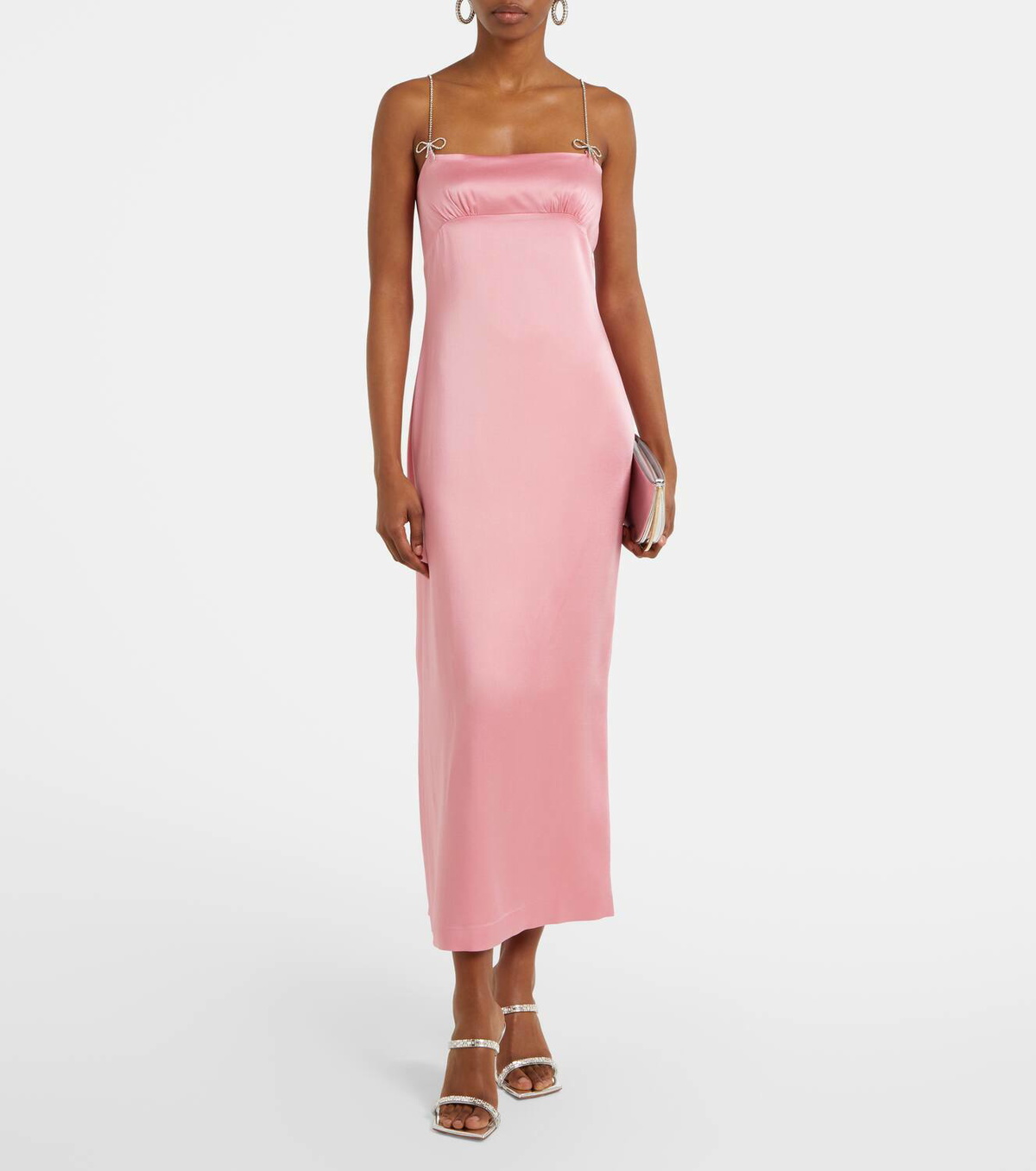 Blumarine Envers embellished satin midi dress