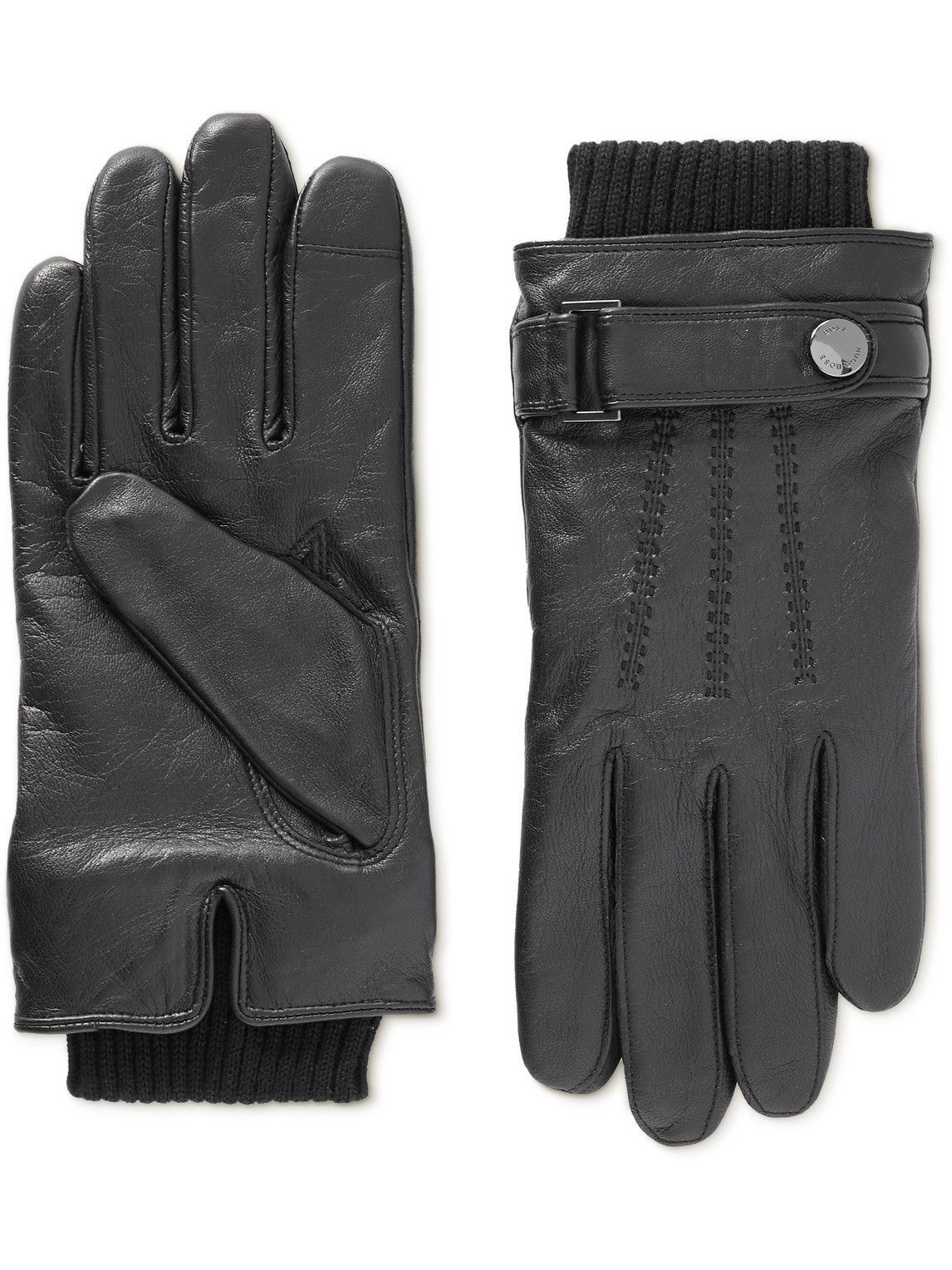 Photo: Hugo Boss - Wool-Lined Leather Gloves - Black