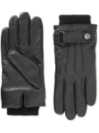 Hugo Boss - Wool-Lined Leather Gloves - Black