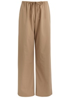 Matteau Drawcord Cotton-poplin Trousers Stone