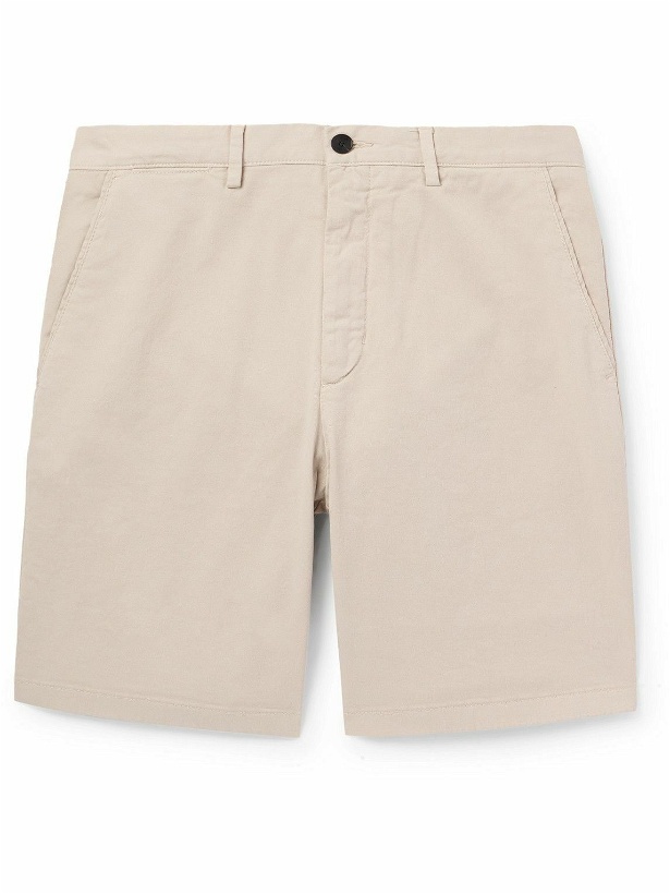Photo: Mr P. - Straight-Leg Garment-Dyed Cotton-Blend Twill Bermuda Shorts - Neutrals