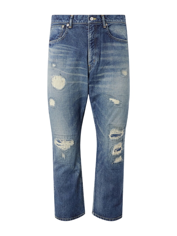 Photo: Beams Plus - Straight-Leg Distressed Jeans - Blue