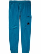 C.P. Company - Chrome Tapered Logo-Appliquéd Shell Sweatpants - Blue