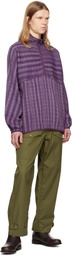 Pilgrim Surf + Supply Purple Mosley Inlay Popover Sweater