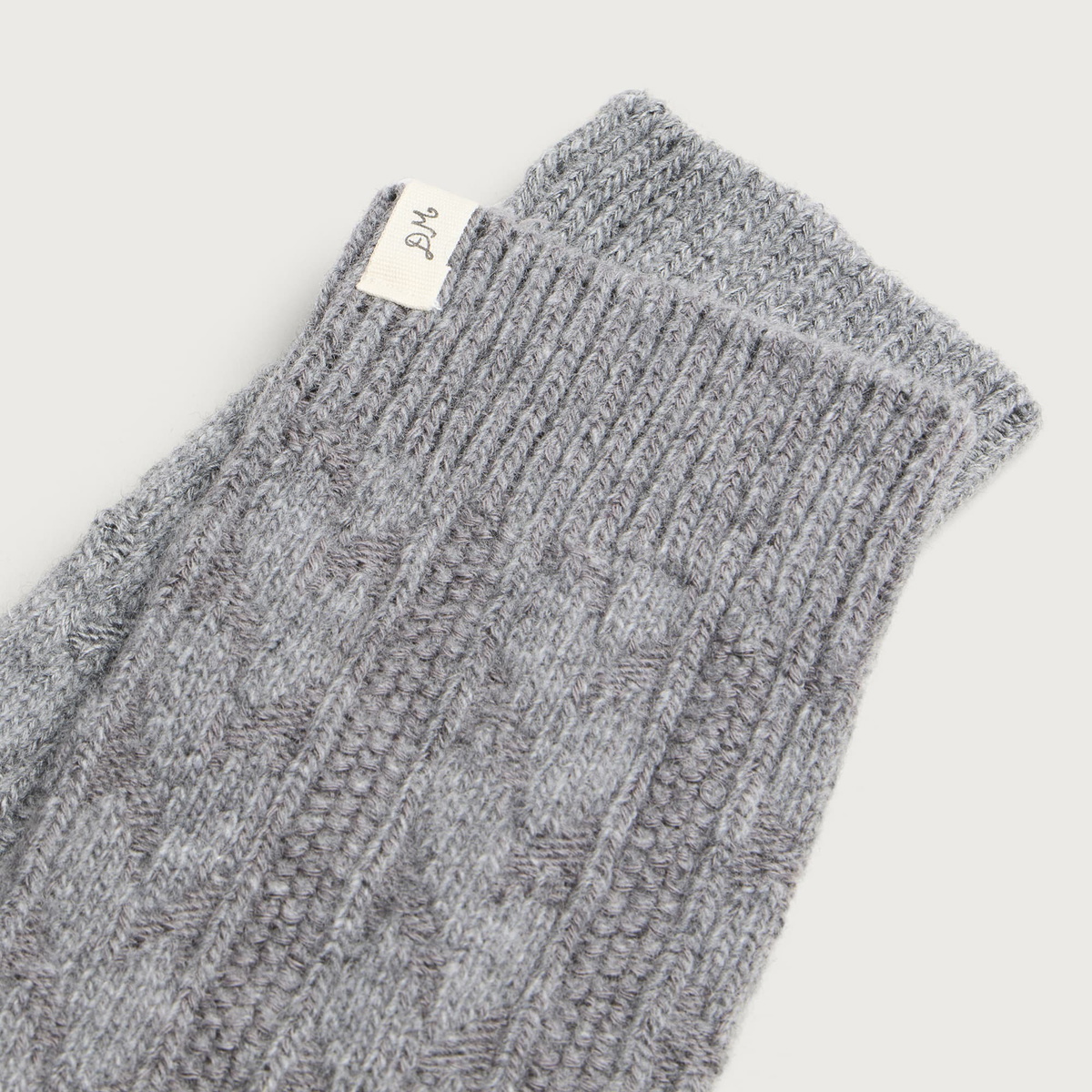 Damson Madder Women's Cable Knit Long Cosy Sock in Grey