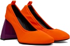 Nina Ricci Orange Bonded Jersey Heels