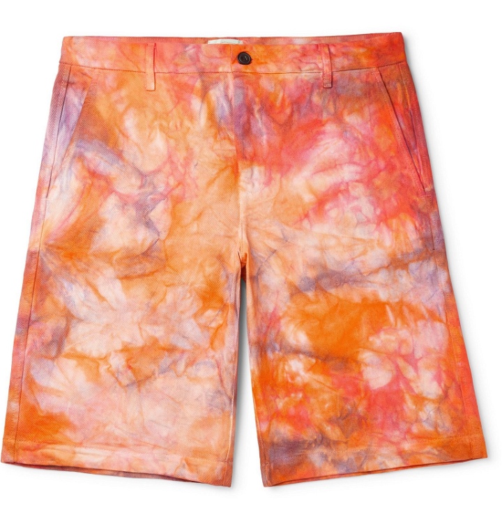 Photo: Aries - Tie-Dyed Denim Shorts - Orange