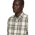 John Elliott Off-White Plaid Straight Hem Shirt