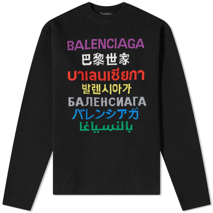 Photo: Balenciaga Languages Intarsia Crew Knit