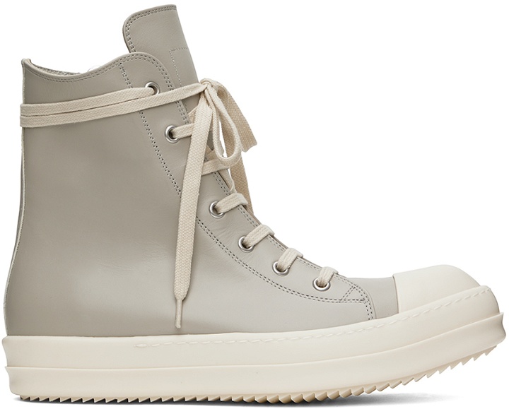 Photo: Rick Owens Gray Leather High Sneakers
