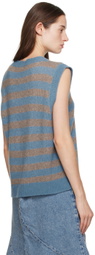 Caro Editions Blue & Taupe Ines Vest