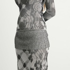 Paolina Russo Women's Illusion Knit Maxi Skirt in Black/White