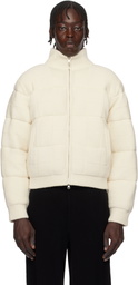 Guest in Residence Off-White & Red Quilted Reversible Puffer Jacket