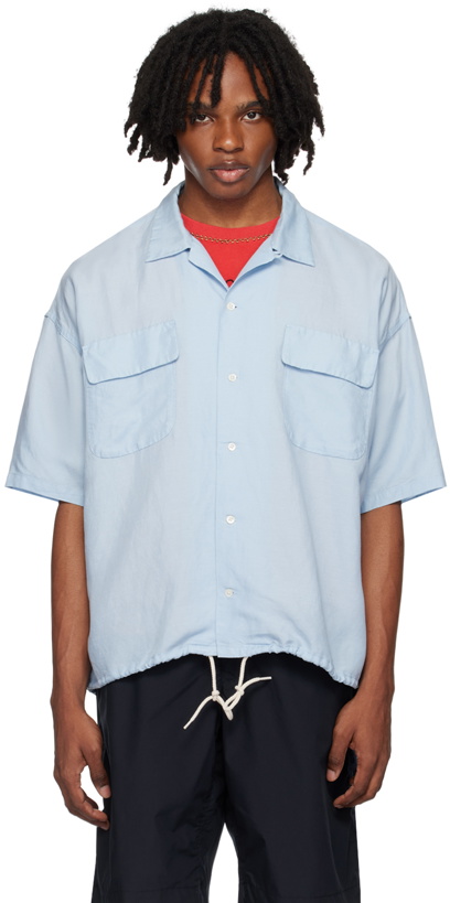 Photo: nanamica Blue Open Collar Shirt