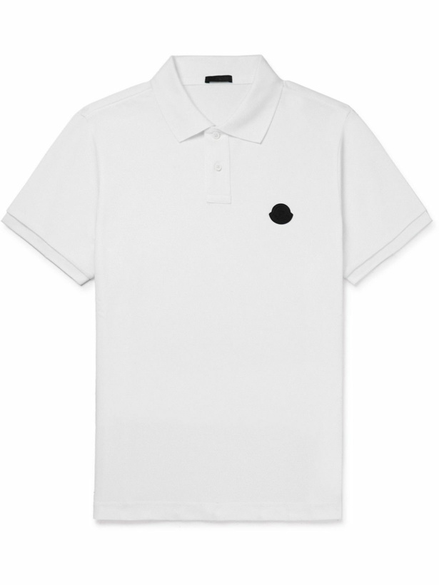 Photo: Moncler - Logo-Appliquéd Cotton-Piqué Polo Shirt - White