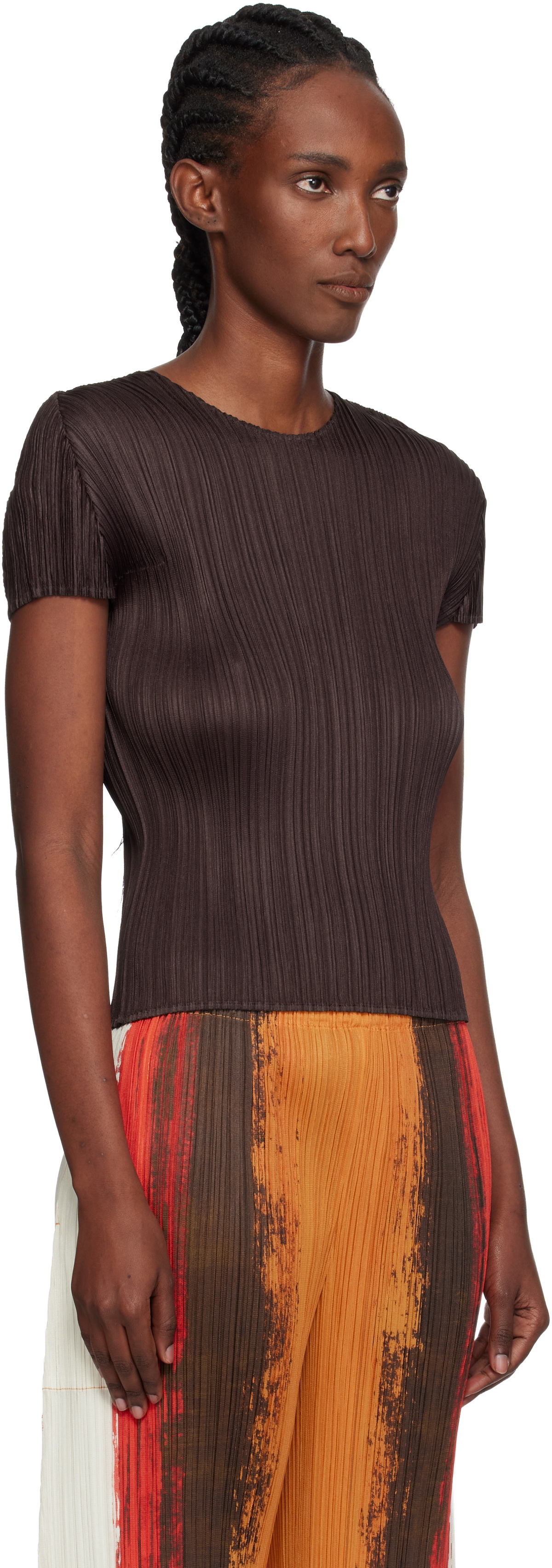 PLEATS PLEASE ISSEY MIYAKE Brown Monthly Colors July T-shirt