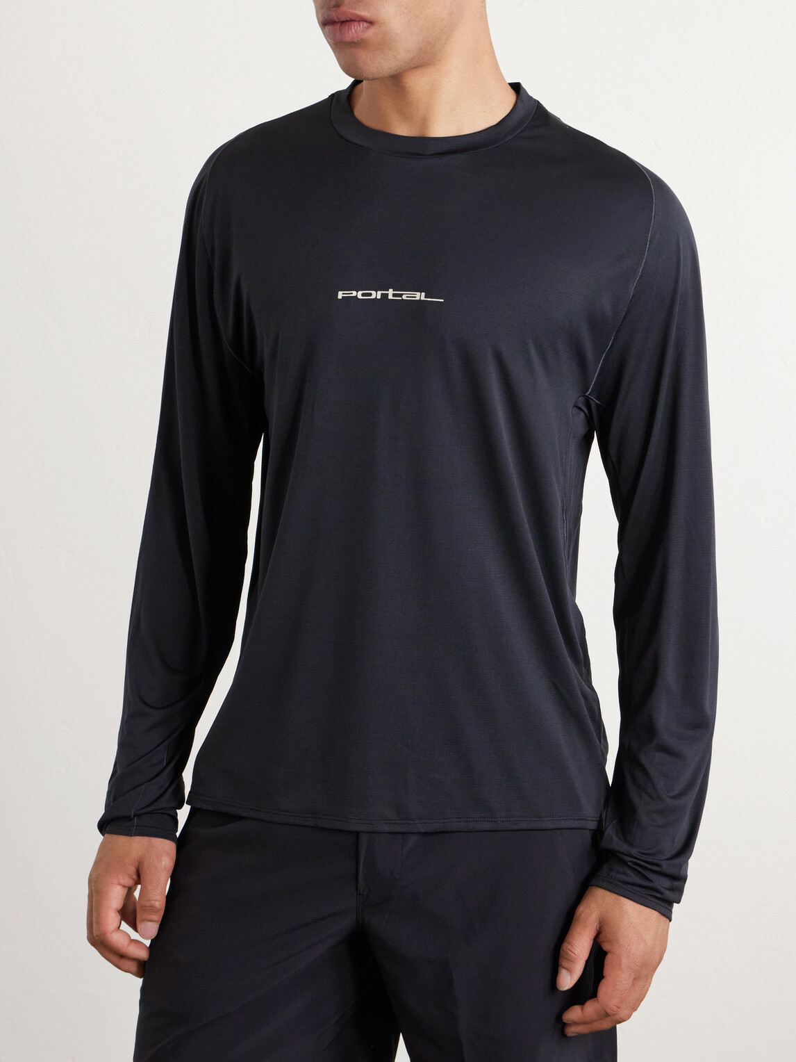 Portal - Lateral Peak Logo-Print Recycled-Jersey T-Shirt - Black