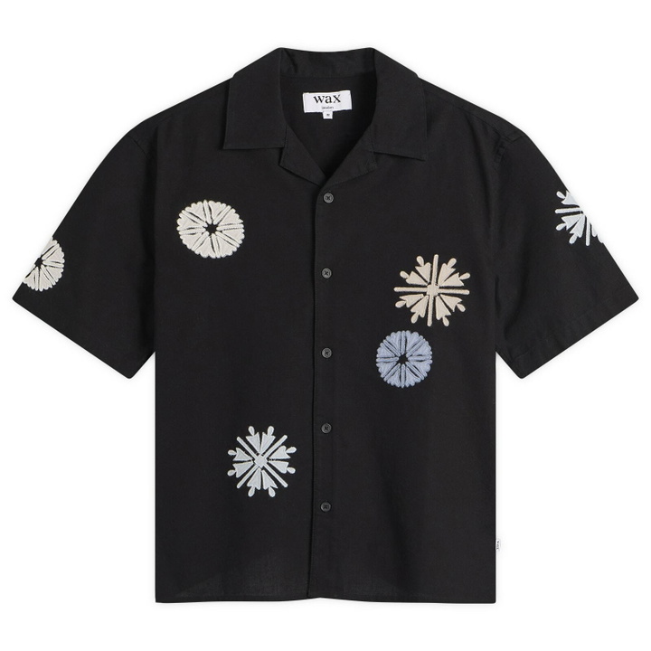 Photo: Wax London Men's Didcot Round Applique Vacation Shirt in Black/Multi