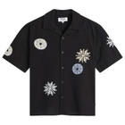 Wax London Men's Didcot Round Applique Vacation Shirt in Black/Multi