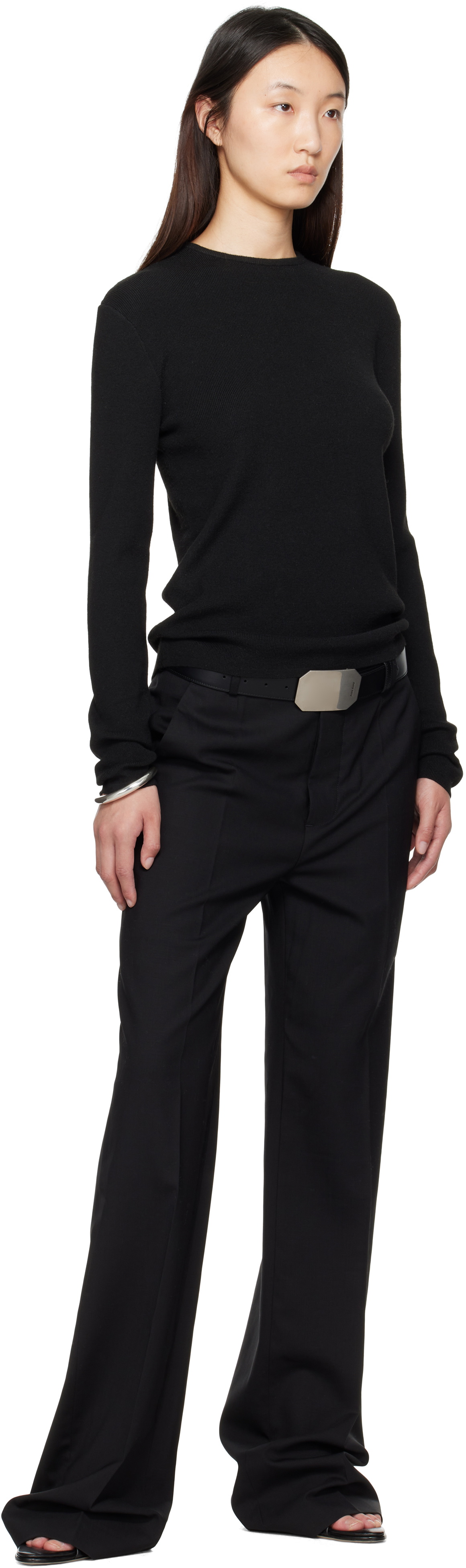 Fear of God ESSENTIALS Black Soft Rib Long Sleeve T-shirt