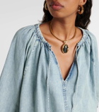 Frame Cotton and linen denim top