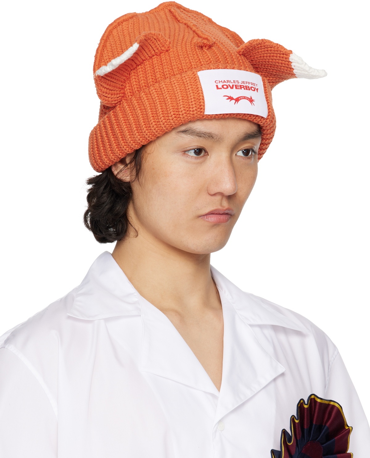 CHARLES JEFFREY LOVERBOY ニット帽 オレンジ Charles Jeffrey LOVERBOY Orange Chunky Ears Beanie Charles Jeffrey