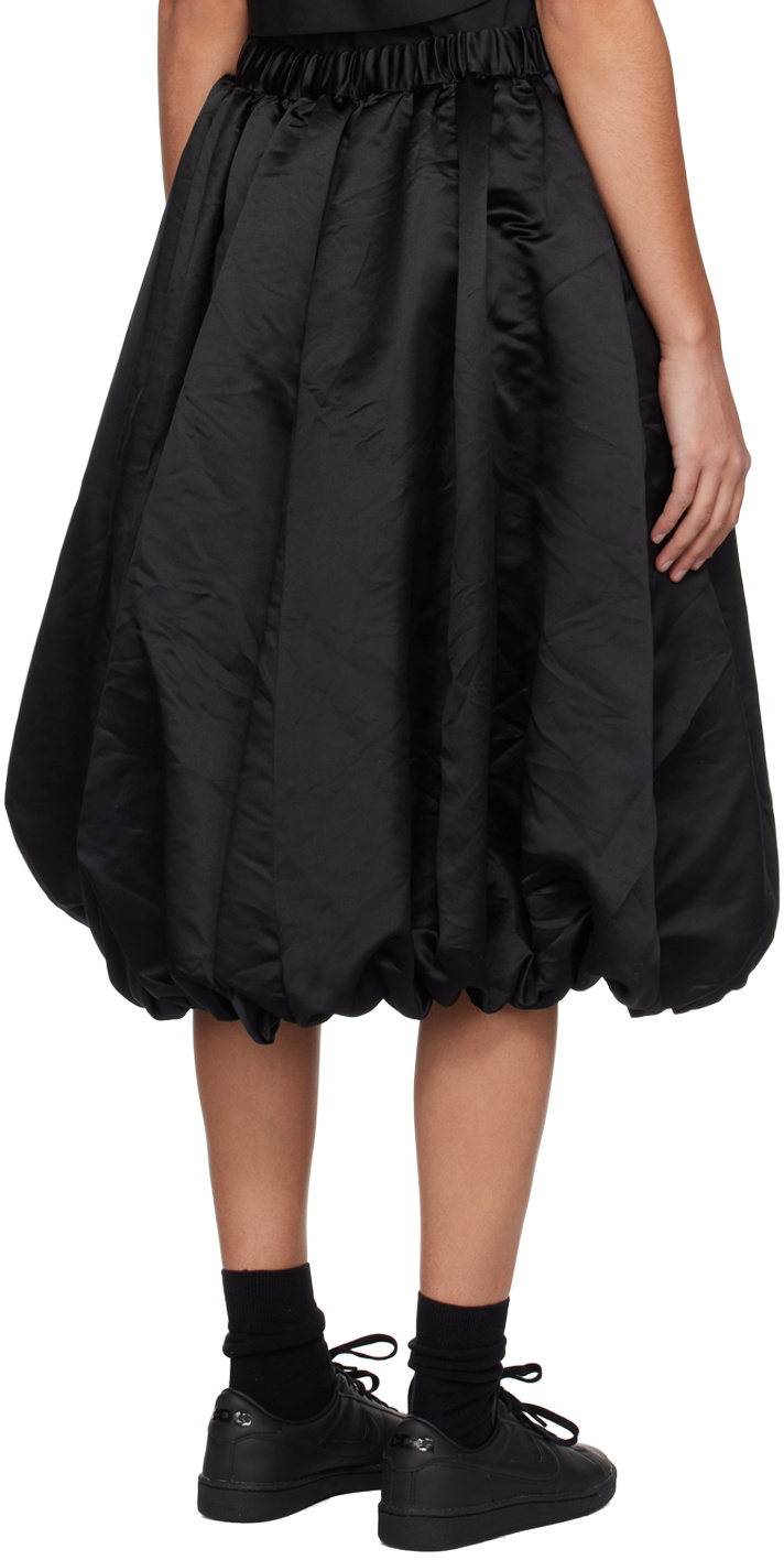 Black Comme des Garçons Black Gathered Midi Skirt