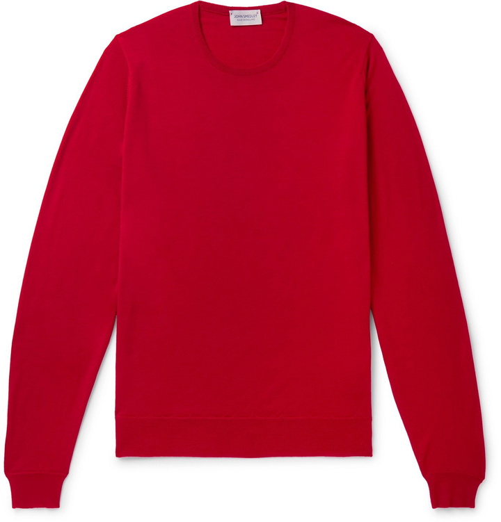 Photo: John Smedley - Lundy Slim-Fit Merino Wool Sweater - Red