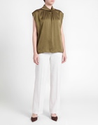 Manila Grace Womens Top Military in Green