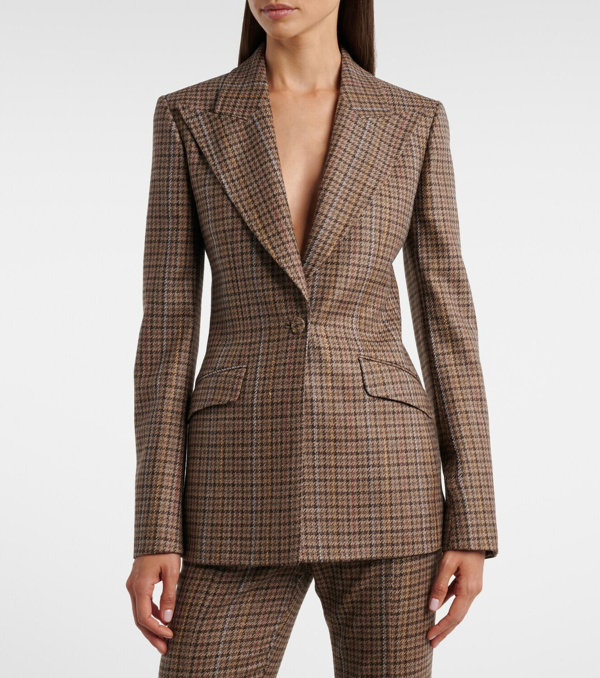 Gabriela Hearst Leiva houndstooth wool and silk blazer